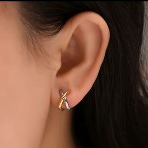 Elegant Gold and Silver X Earrings. Never worn.